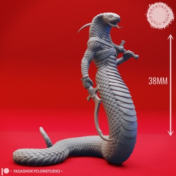 Yuan-ti (4) - figurka do RPG (D&D, Pathfinder) w skali 32mm