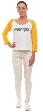 WRANGLER bluzka yellow RAGLAN CROP LS TEE _ S