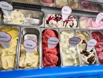 Прайс-лист этикеток для мороженого, лотков, ЧЕРНАЯ РАМКА Прайс-лист на мороженое, кафе-мороженое А10