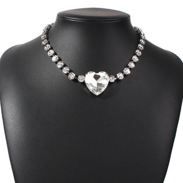 DIEZI luksusowy pokryty kryształami Choker obroża