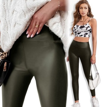 LEGGINSY WOSKOWANE MAT WYSOKI STAN MODELUJĄCE S/M