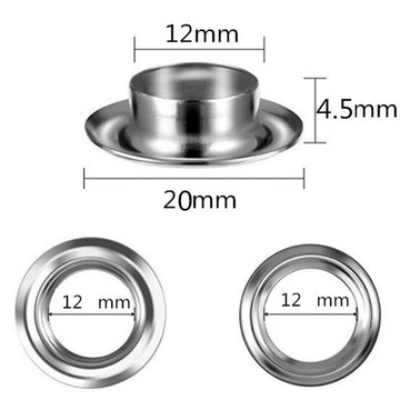 Oczka ocynkowane do plandek banerów 12 mm nierdz.- 200 SZT