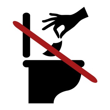 NAKLEJKA NA SEDESĘ TOALETOWĄ PRZYPOMNIENIE ZDEJMOWANA NAKLEJKA NA POKRYWĘ ZNAK OSTRZEGAWCZY