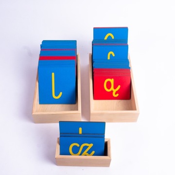 Szorstki alfabet pisany Montessori Materiał Językowy