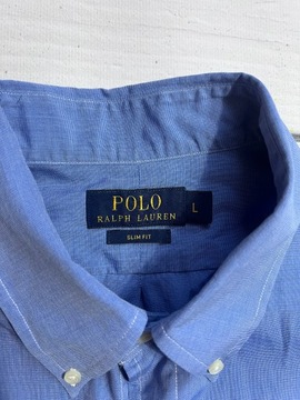 POLO RALPH LAUREN NIEBIESKA ELEGANCKA KOSZULA MĘSKA SLIM FIT