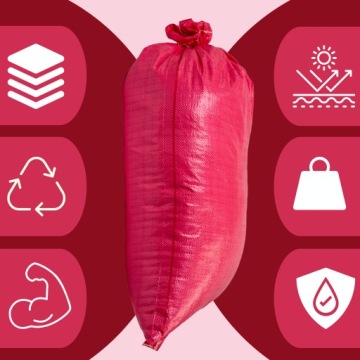 Прочные мешки по 25 кг для угля, щебня и зерна при тяжеловозах, 50 шт.