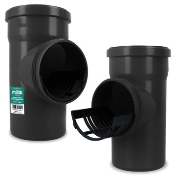 РЕВИЗИЯ ЖЕЛОБА Очиститель водосточной трубы 110 мм Сетчатый фильтр для желоба Черный КРЫШКА