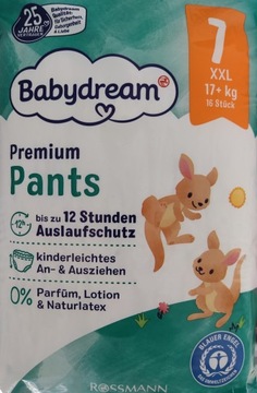 BABYDREAM PIELUCHOMAJTKI XXL 7, 17+ kg 16 szt