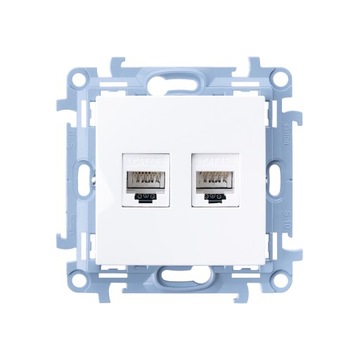 Simon 10 Gniazdo komputerowe podwójne RJ45 kat.5e, biały