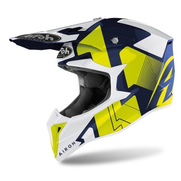 KASK CROSS ENDURO AIROH WRAAP RAZE BLUE YELLOW NIEBIESKI ŻÓŁTY Rozmiar M