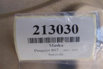 PEUGEOT 807 KAPOTA KÓD LAK KCFC