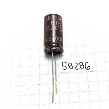 Kondensator elektrolityczny 1000uF 25V 10x20 105C Leaguer RTE x5