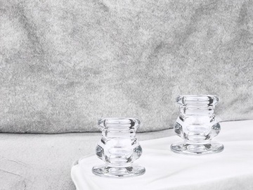 ПОДСВЕЧНИК СТЕКЛЯННЫЙ ДЛЯ СВЕЧ, ГОВОРИТ НА ОДНУ СВЕЧУ, высота 5,5 см, СВАДЬБА, ПРИЧИНЕНИЕ