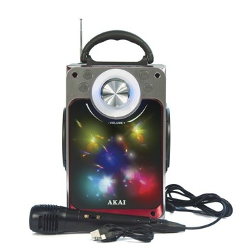 GŁOŚNIK BLUETOOTH KARAOKE RADIO HOLOGRAM AKAI
