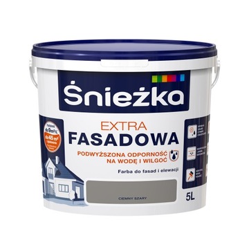 Śnieżka Extra Fasadowa Ciemny Szary 5L