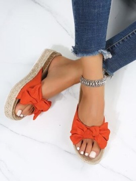 SHEIN ОРАНЖЕВЫЕ ЗАМШЕВЫЕ ТАПОЧКИ С БАНТОМ 37 46222