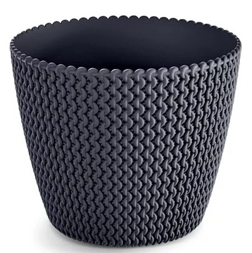 DONICZKA OSŁONKA SPLOFY AŻUROWA ozdobna okrągła ANTRACYT ŚR 15,7cm H 13,2cm