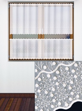 Заздростка Вуаль белая Штора с вышивкой для кухни, высота 70 см