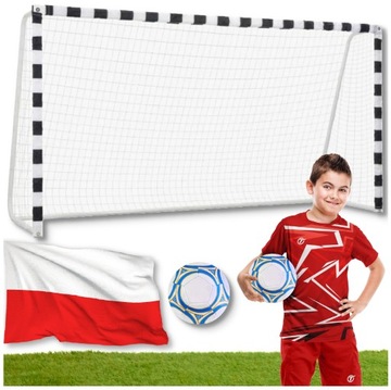 BRAMKA PIŁKARSKA 300x200 cm PRZENOŚNA DUŻA MOCNA METALOWA + SIATKA KOTWY