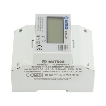 3-фазный счетчик электроэнергии с сертификатом MID SMD72D