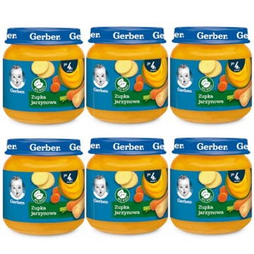 Obiadek Gerber Zupka jarzynowa dla niemowląt po 4. miesiącu 125 g x 6