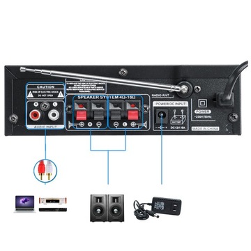 ЦИФРОВОЙ СТЕРЕОФОННЫЙ УСИЛИТЕЛЬ BLUETOOTH-РЕСИВЕР ДИНАМИК 300 Вт + ПУЛЬТ ДИСТАНЦИОННОГО УПРАВЛЕНИЯ