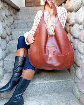 Torebka skórzana Worek SKÓRA NATURALNA shopper