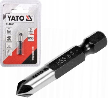 YATO POGŁĘBIACZ DO METALU HSS 6,3MM X 40MM HEX YT-44721