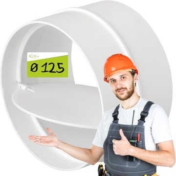 Łącznik kanału okrągłego Ø125 z zaworem zwrotnym