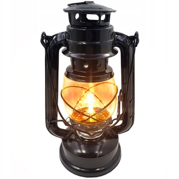 Lampa NAFTOWA Ogrodowa WISZĄCA Czarna LAMPION LATARNIA RETRO 24cm + KNOT