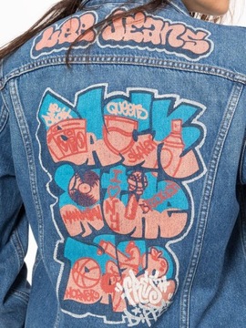 LEE RIDER JACKET GRAFFITI KURTKA JEANSOWA - S