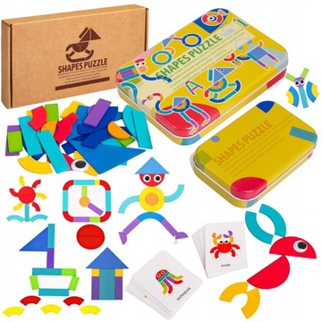 Układanka drewniana puzzle drewniane Montessori