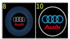 AUDI 2X LED LOGO PROJEKTOR A3 A4 A6 A8 Q3 Q5 Q7 Q8 TT R8 GT RS3 RS6 RS Q8