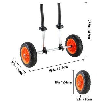 Транспортная тележка для каяка 252 x 670 x 605 мм Тележка для каяка 110–455 мм