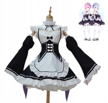 Re Zero Rem Ram Cosplay Anime Lolita Pokojówka