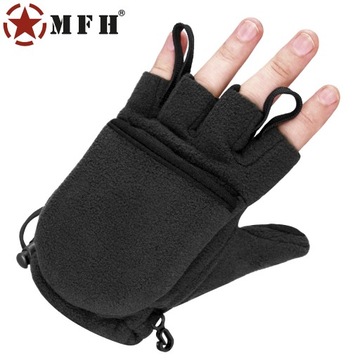 ЗИМНИЕ ВОЕННЫЕ ФЛИСОВЫЕ ПЕРЧАТКИ MFH С КЛАПАНОМ XXL