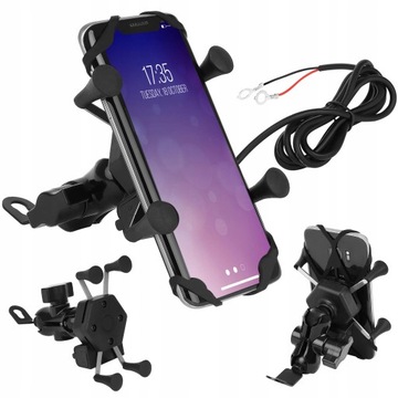 UCHWYT MOTOCYKLOWY 3D NA TELEFON MOTOR Z ŁADOWARKA