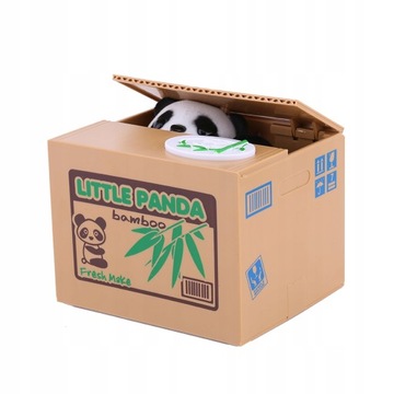 Skarbonka panda na zbiera baterie kradnie monety