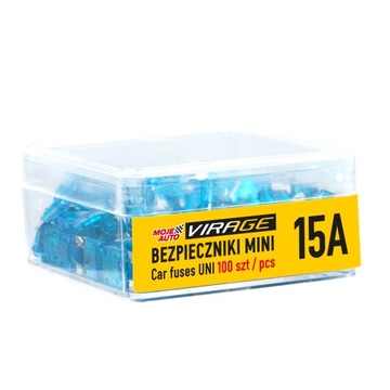 VIRAGE- Bezpieczniki MINI 100 szt. 15A