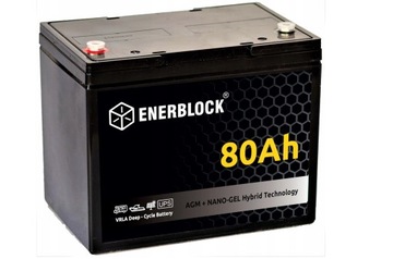 Akumulator JDG12-80 Enerblock 12V80Ah - Akumulator do kamperów i przyczep