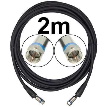 Kabel koncentryczny WTYK F - WTYK F zewnętrzny 2m