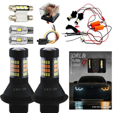 2w1 DZIENNE KIERUNKOWSKAZY LED PY21W ZESTAW