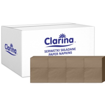 Serwetki jednowarstwowe bambusowe 17x17cm do dyspenserów Clarina 400 sztuk