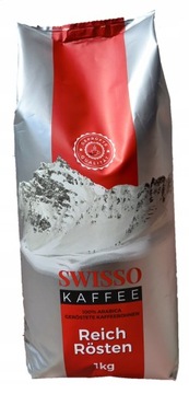 Kawa Ziarnista 1kg SWISSO KAFFEE 100% Arabica DE