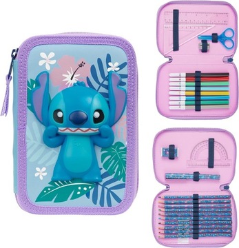 ZESTAW PIÓRNIK DISNEY LILO STICH DLA DZIECI Z KREDKAMI FLAMASTRAMI