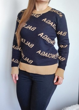 Balenciaga bawełniany sweter logo cieplutki
