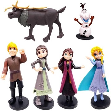 TOPPERY TOPPER NA TORT FIGURKI ELSA KRAINA LODU PVC 6 SZT PREMIUM