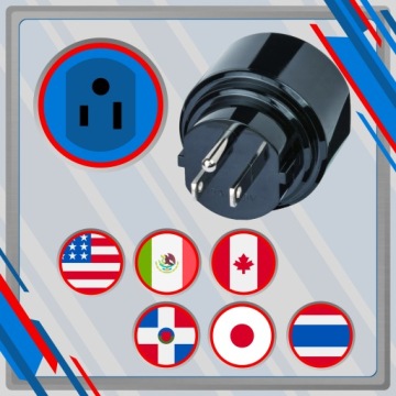 Дорожный адаптер США Канада Мексика Доминиканская Республика