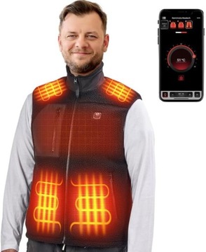 Męska kamizelka polarowa podgrzewana do pracy na narty polowanie spacer S
