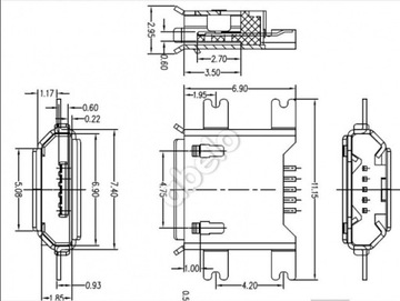 4-контактный разъем MICRO USB 5 с GPS-ПЛАНШЕТОМ gu38